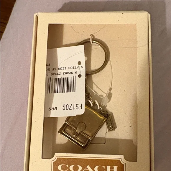 Coach Gold Mini Backpack Keychain - Picture 4 of 5